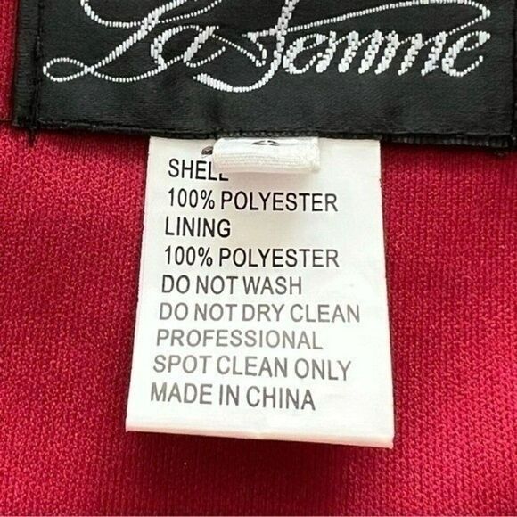 La Femme Red Side Cutout Gown Style 30439 NWT - Picture 9 of 12